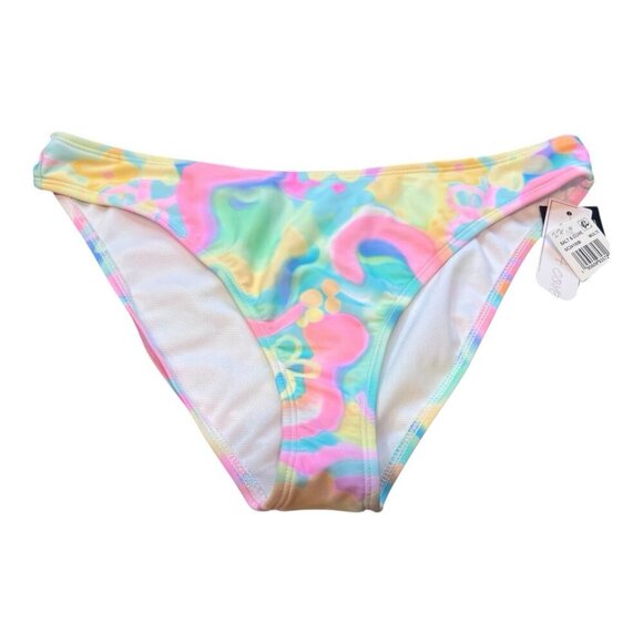 Salt & Cove Printed Lettuce Edge Short Sleeve Swim Top & Bikini Large Retro - Picture 5 of 12